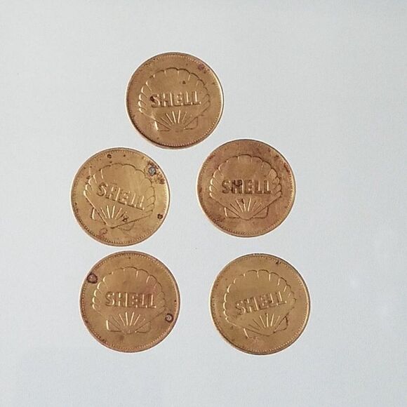 5 Vintage Shell Aviation Commemorative Tokens Flight Space Flying Aeronautical - Picture 2 of 5